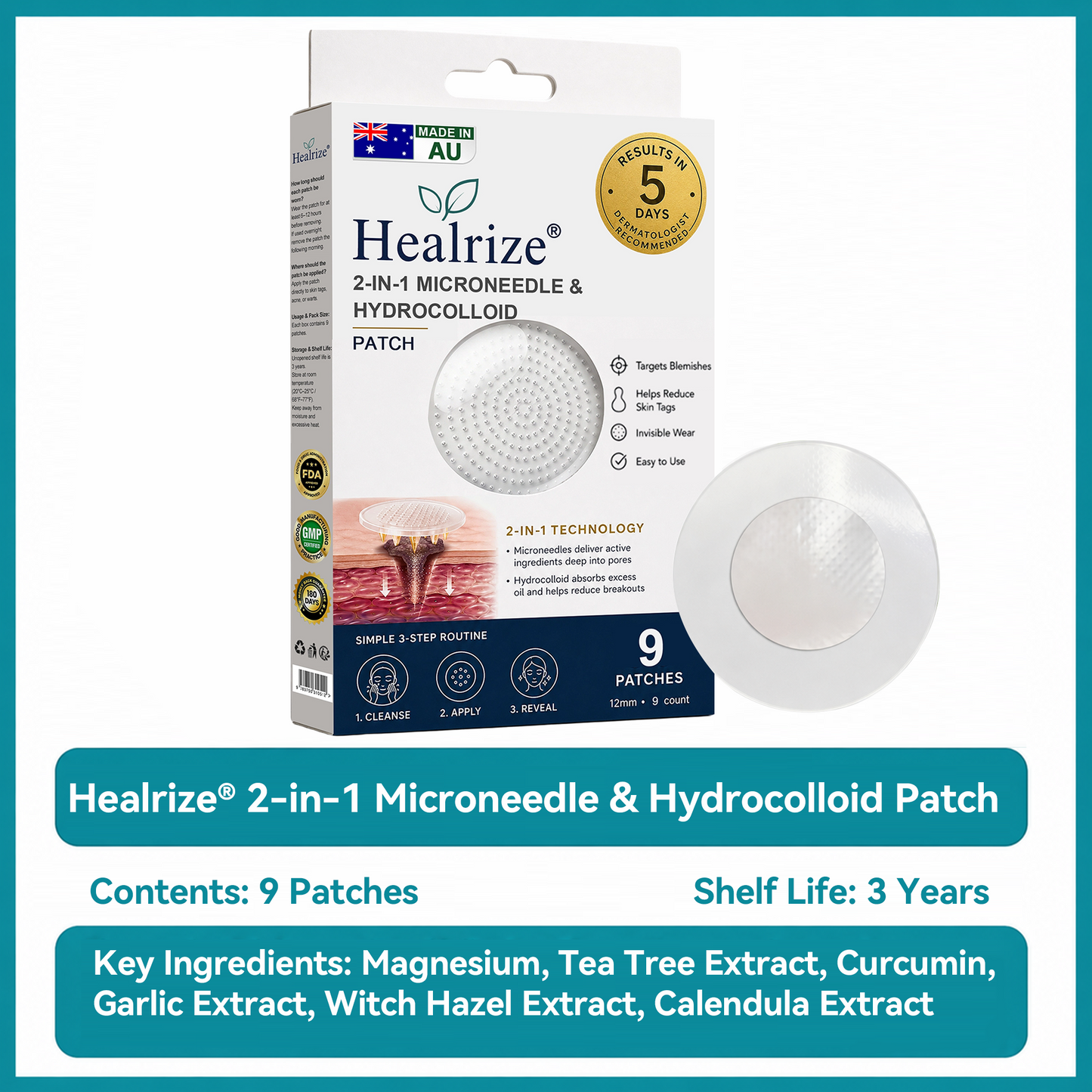 ✅🇦🇺𝐇𝐞𝒂𝒍𝗿𝗶𝙯𝙚®2-in-1 Microneedle & Hydrocolloid Patch💫| Removes Raised Moles, Acne, Flat Warts & Skin Tags | Helps Improve Wrinkles, Scars & Blemishes | Invisible Patches for Face & Body