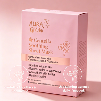 Aura Glow Centella Soothing Sheet Mask | Calm Redness & Repair Barrier for Sensitive Skin