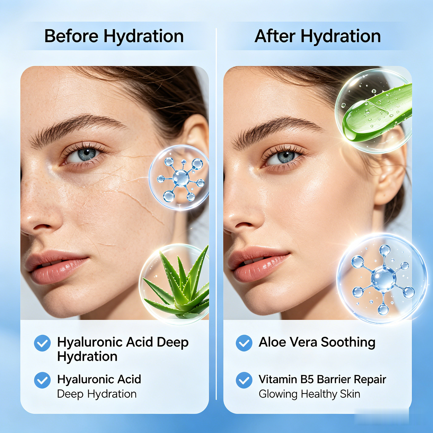 Hydrating Hyaluronic Acid Mask | Multi-Molecular HA for Deep Hydration & Long-Lasting Plump Skin
