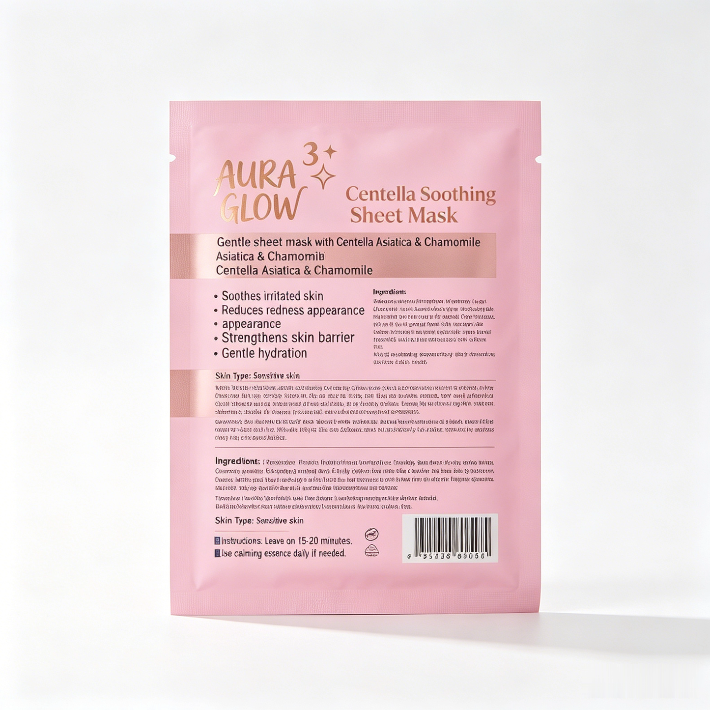 Aura Glow Centella Soothing Sheet Mask | Calm Redness & Repair Barrier for Sensitive Skin