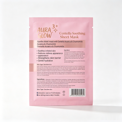 Aura Glow Centella Soothing Sheet Mask | Calm Redness & Repair Barrier for Sensitive Skin
