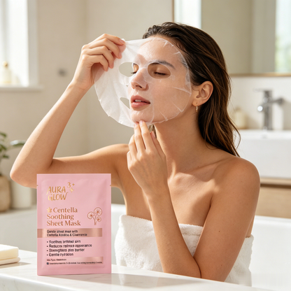 Aura Glow Centella Soothing Sheet Mask | Calm Redness & Repair Barrier for Sensitive Skin