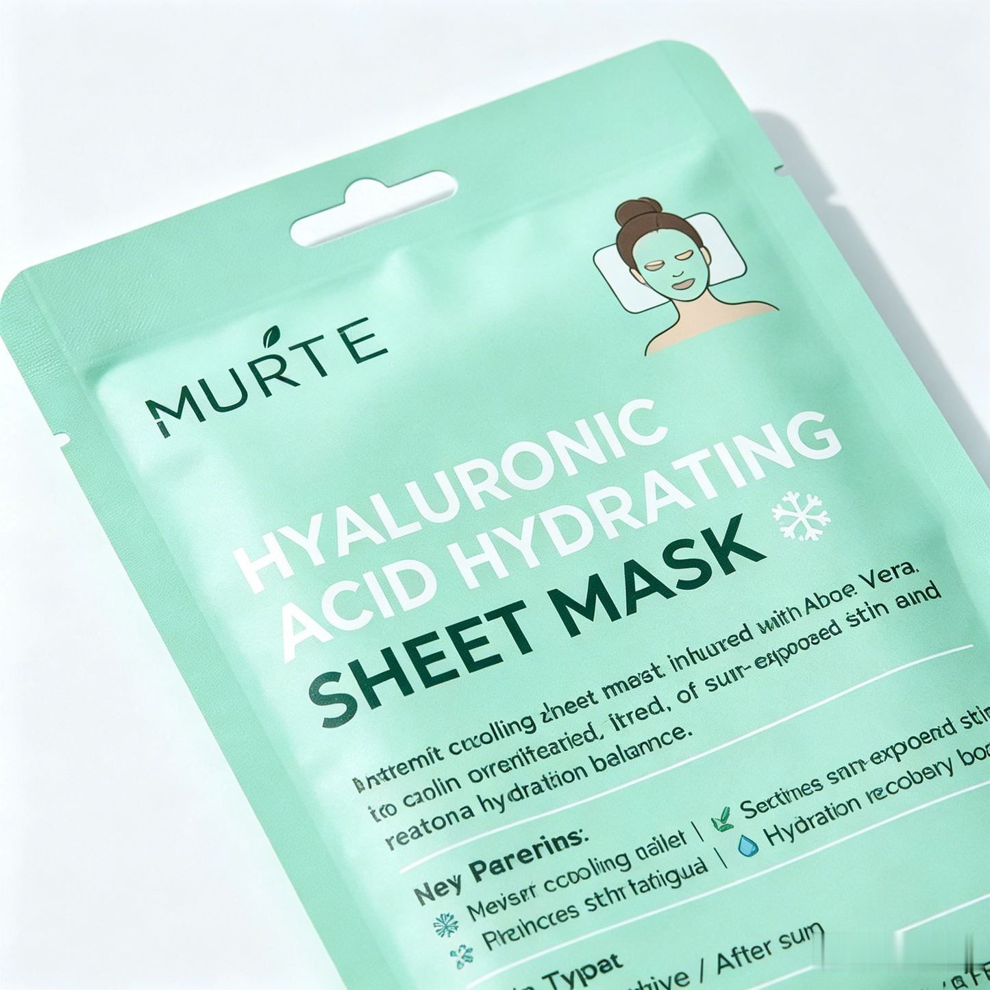 MURTY Hyaluronic Acid Hydrating Sheet Mask with Aloe Vera | Instant Cooling Relief for Sun-Exposed & Tired Skin