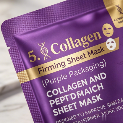 LUMINANCE SKINCARE 5X Collagen & Peptide-Rich Firming Sheet Mask | Anti-Aging, Improves Elasticity & Reduces Fine Lines