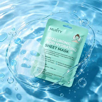 MURTY Hyaluronic Acid Hydrating Sheet Mask with Aloe Vera | Instant Cooling Relief for Sun-Exposed & Tired Skin