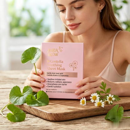Aura Glow Centella Soothing Sheet Mask | Calm Redness & Repair Barrier for Sensitive Skin