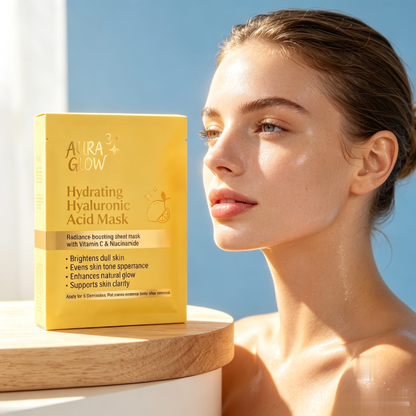 Aura Glow Vitamin C & Niacinamide Hydrating Face Mask | Brightening & Even Tone for Glass Skin