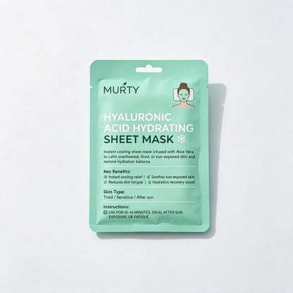 MURTY Hyaluronic Acid Hydrating Sheet Mask with Aloe Vera | Instant Cooling Relief for Sun-Exposed & Tired Skin