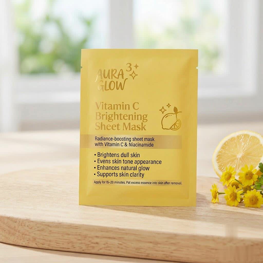 Aura Glow Vitamin C & Niacinamide Hydrating Face Mask | Brightening & Even Tone for Glass Skin